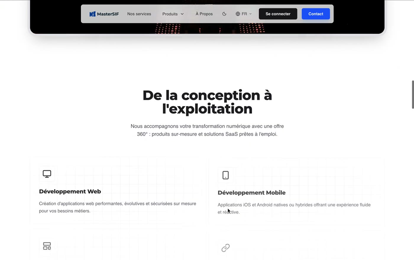 L'offre MasterSIF, de la conception à l'exploitation : web et mobile.